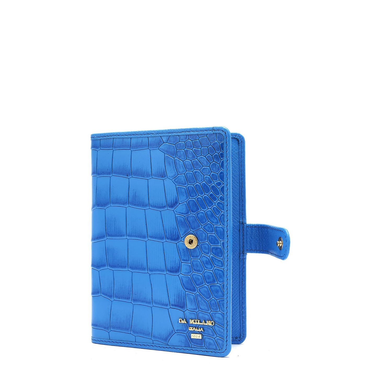 Croco Leather Passport Case - Blue