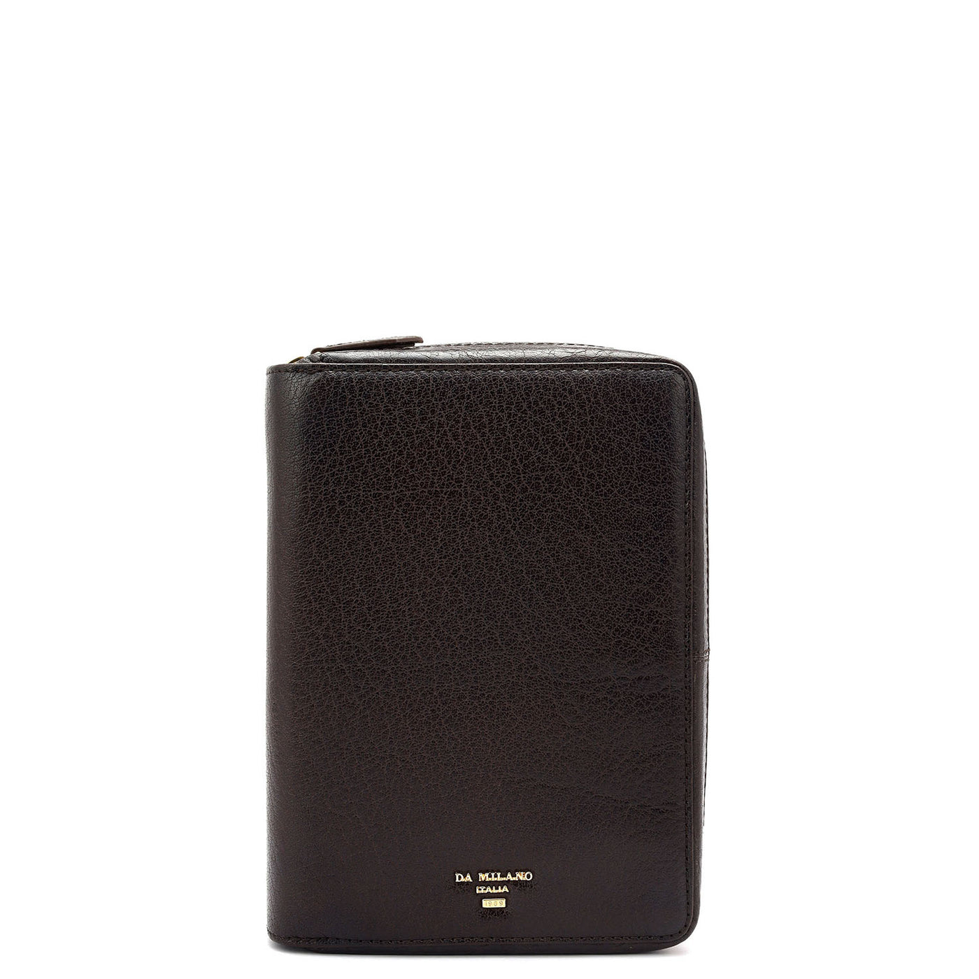 Elephant Pattern Leather Passport Case - Brown