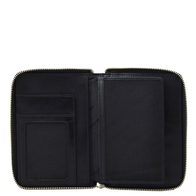 Plain Leather Passport Case - Black