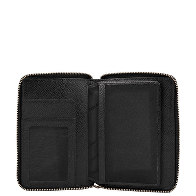 Croco Leather Passport Case - Black