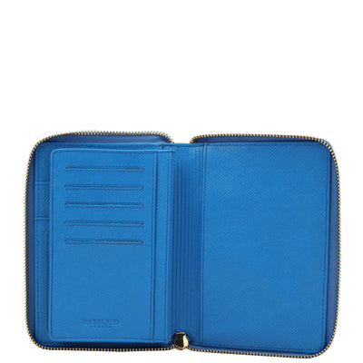 Croco Leather Passport Case - Blue