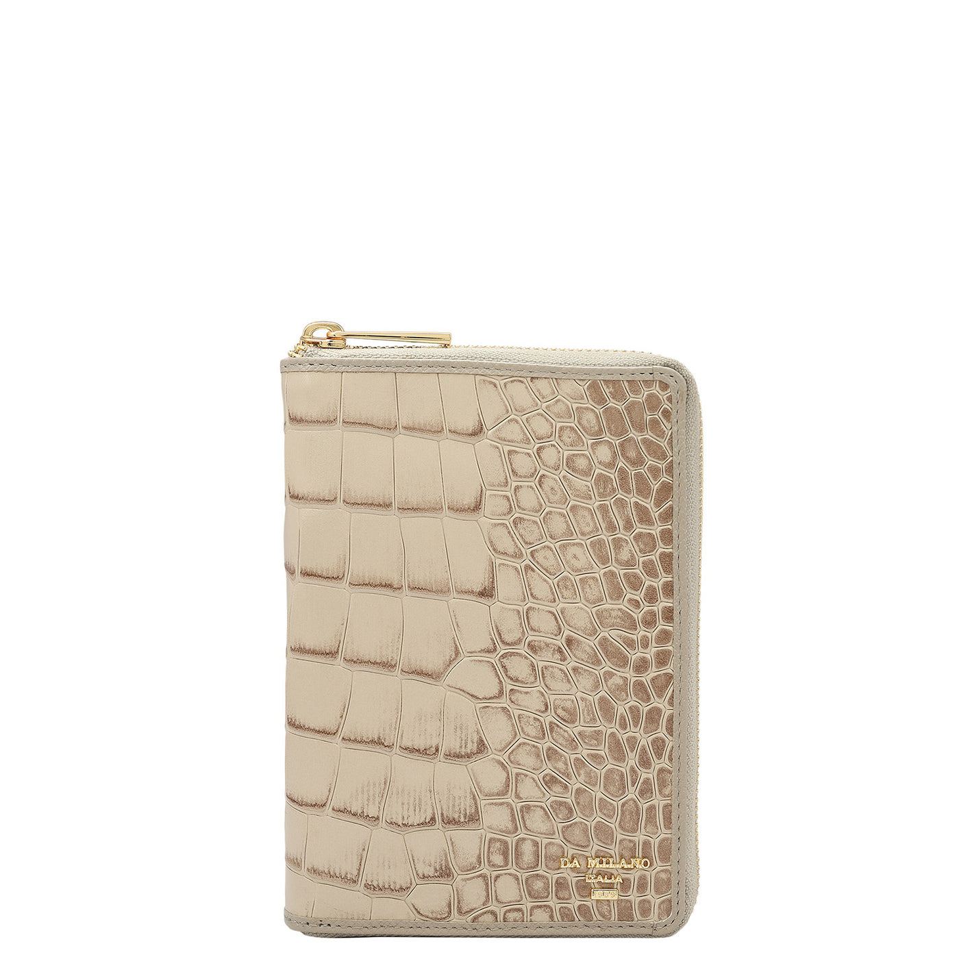 Croco Leather Passport Case - Frost