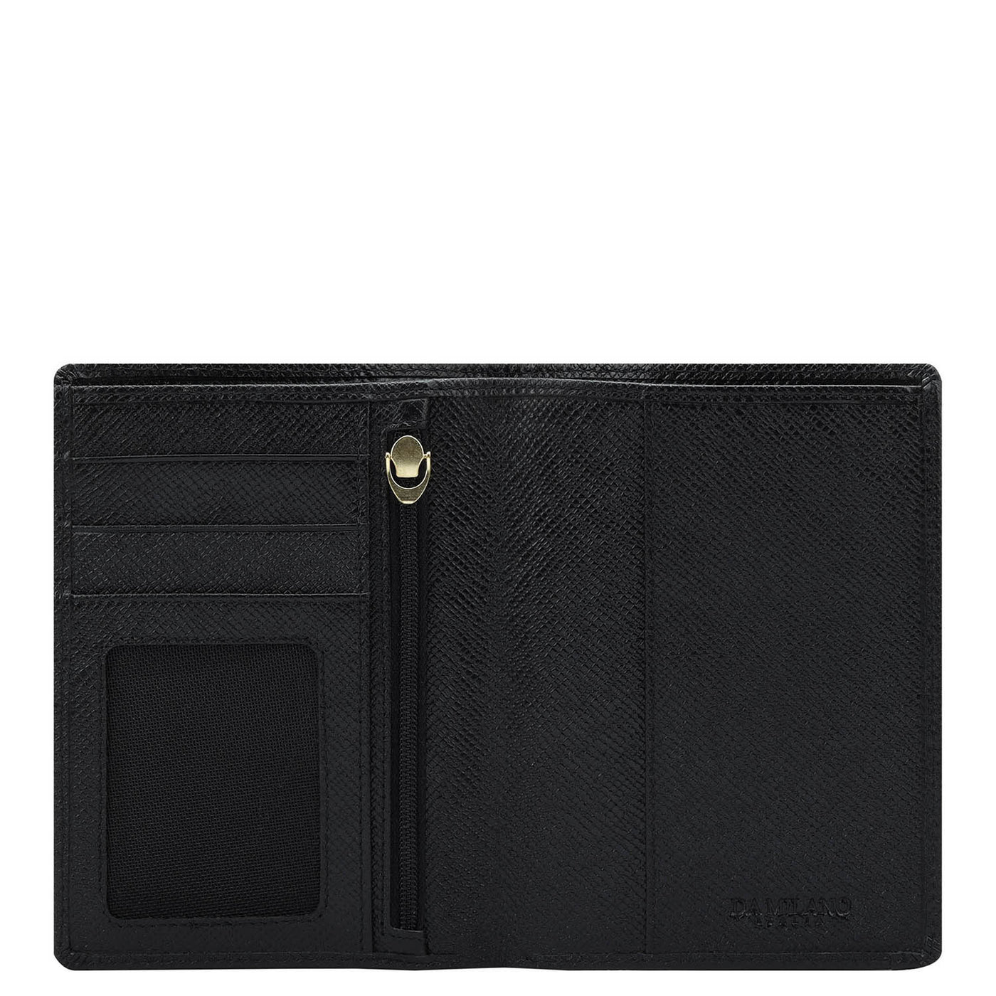 Croco Leather Passport Case - Black