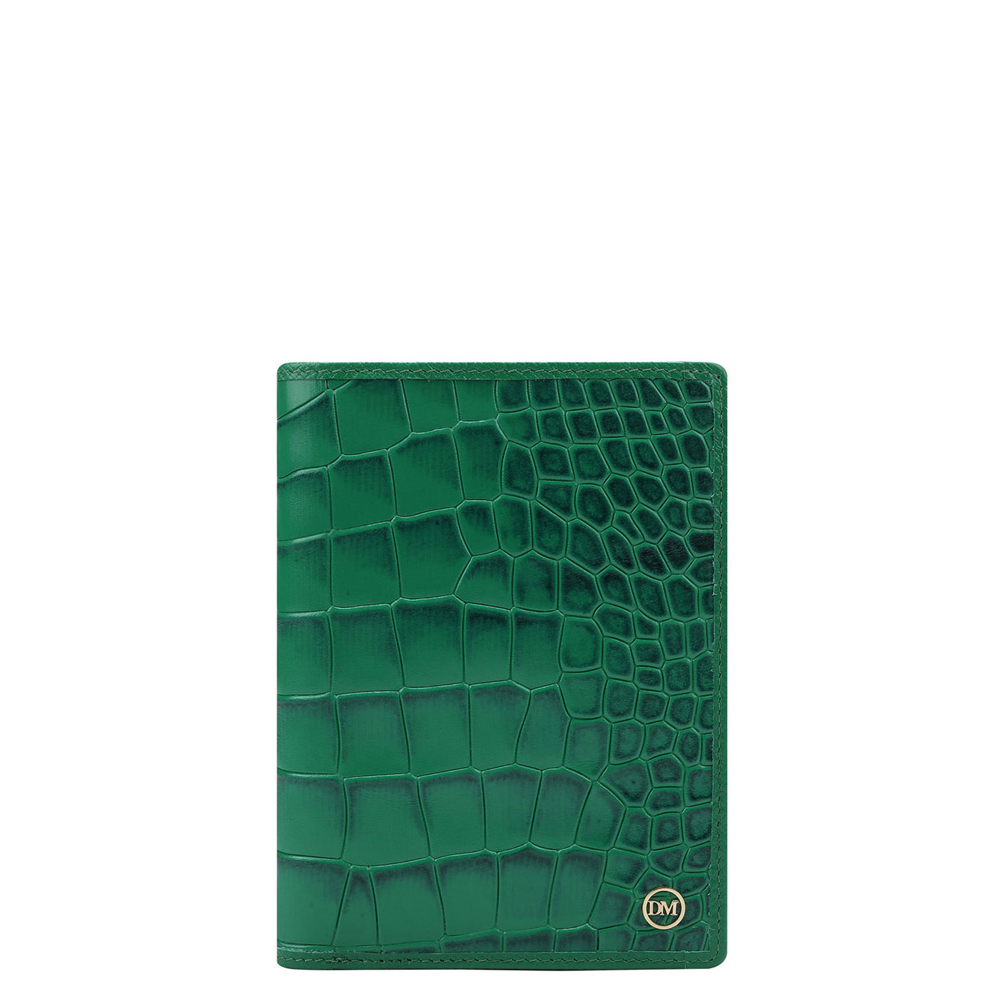 Croco Leather Passport Case - Sea Weed