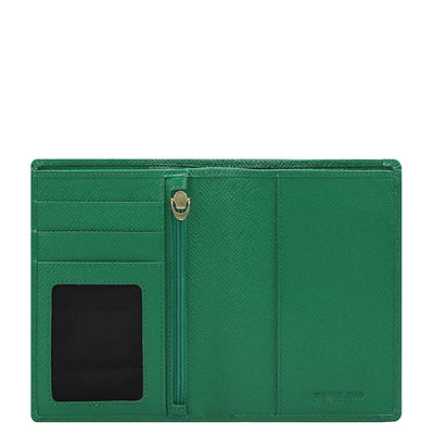 Croco Leather Passport Case - Sea Weed