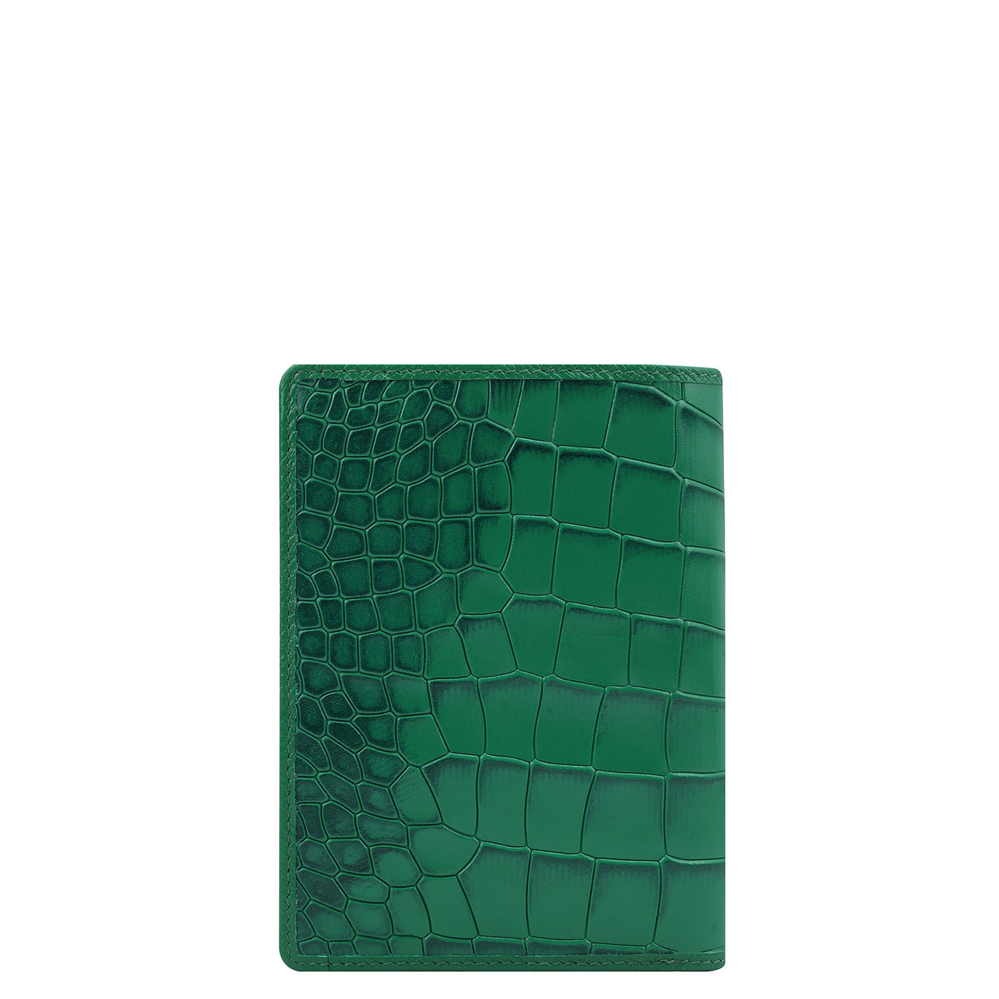 Croco Leather Passport Case - Sea Weed