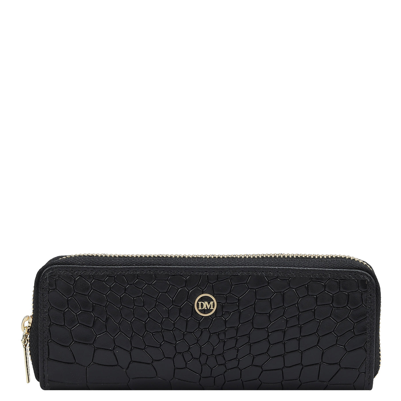 Croco Leather Pen Case - Black