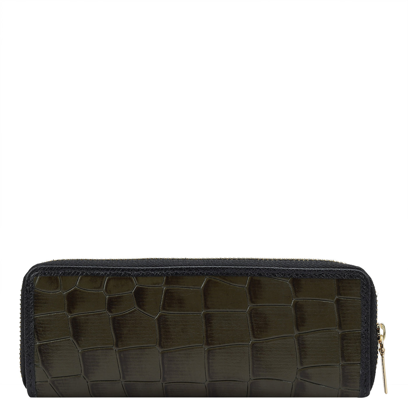 Croco Leather Pen Case - Military Green