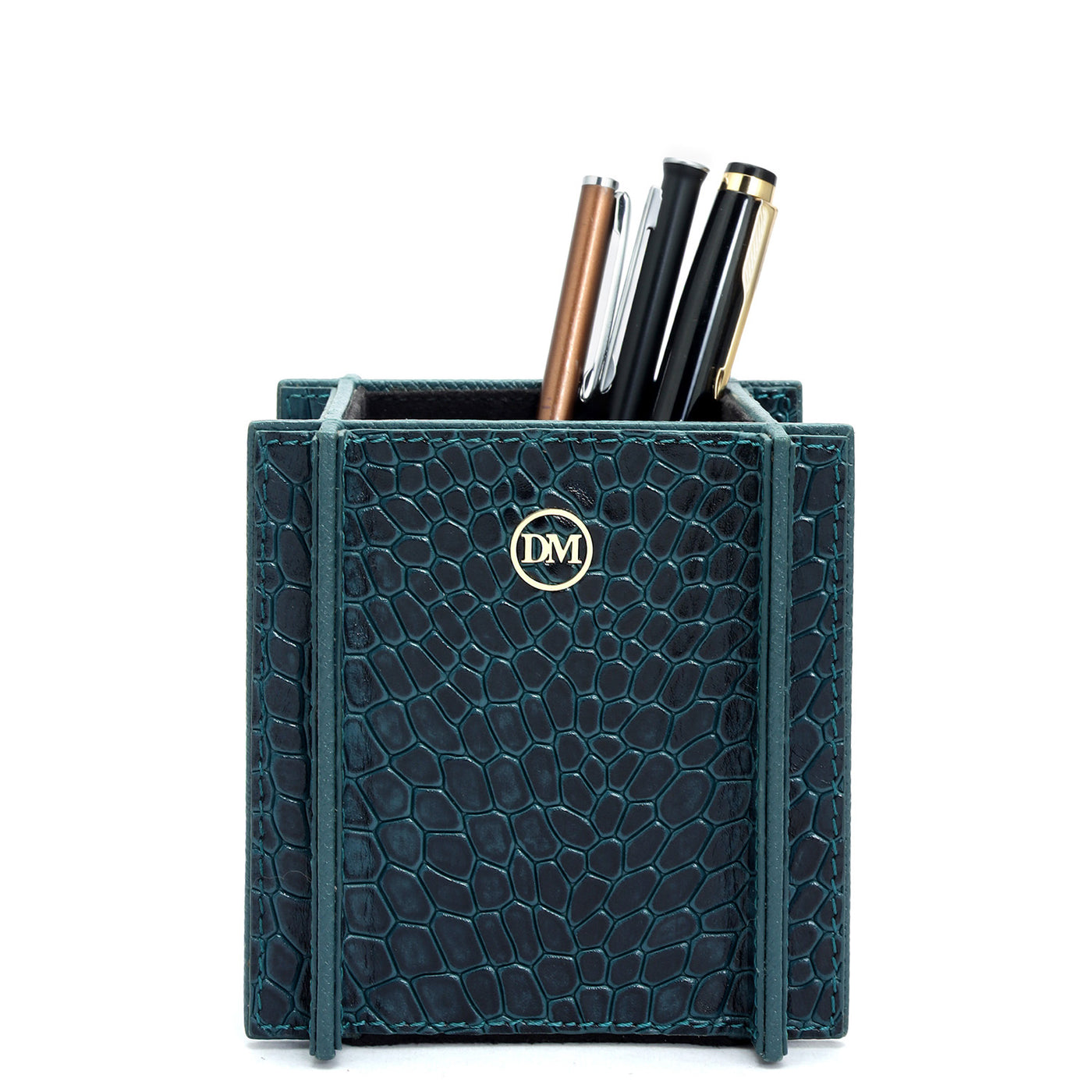 Croco Leather Pen Holder - Octane