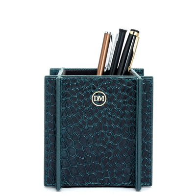 Croco Leather Pen Holder - Octane