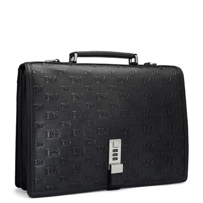 Monogram Wax Leather Portfolio - Black