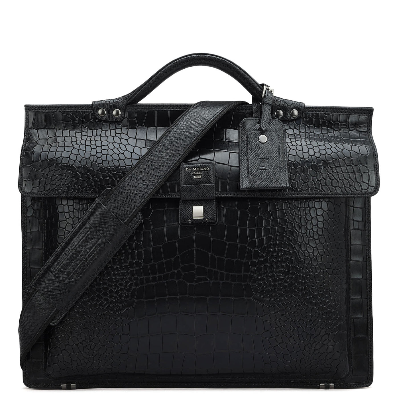 Croco Leather Portfolio - Black