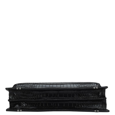 Croco Leather Portfolio - Black