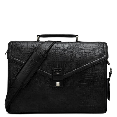 Croco Leather Portfolio - Black