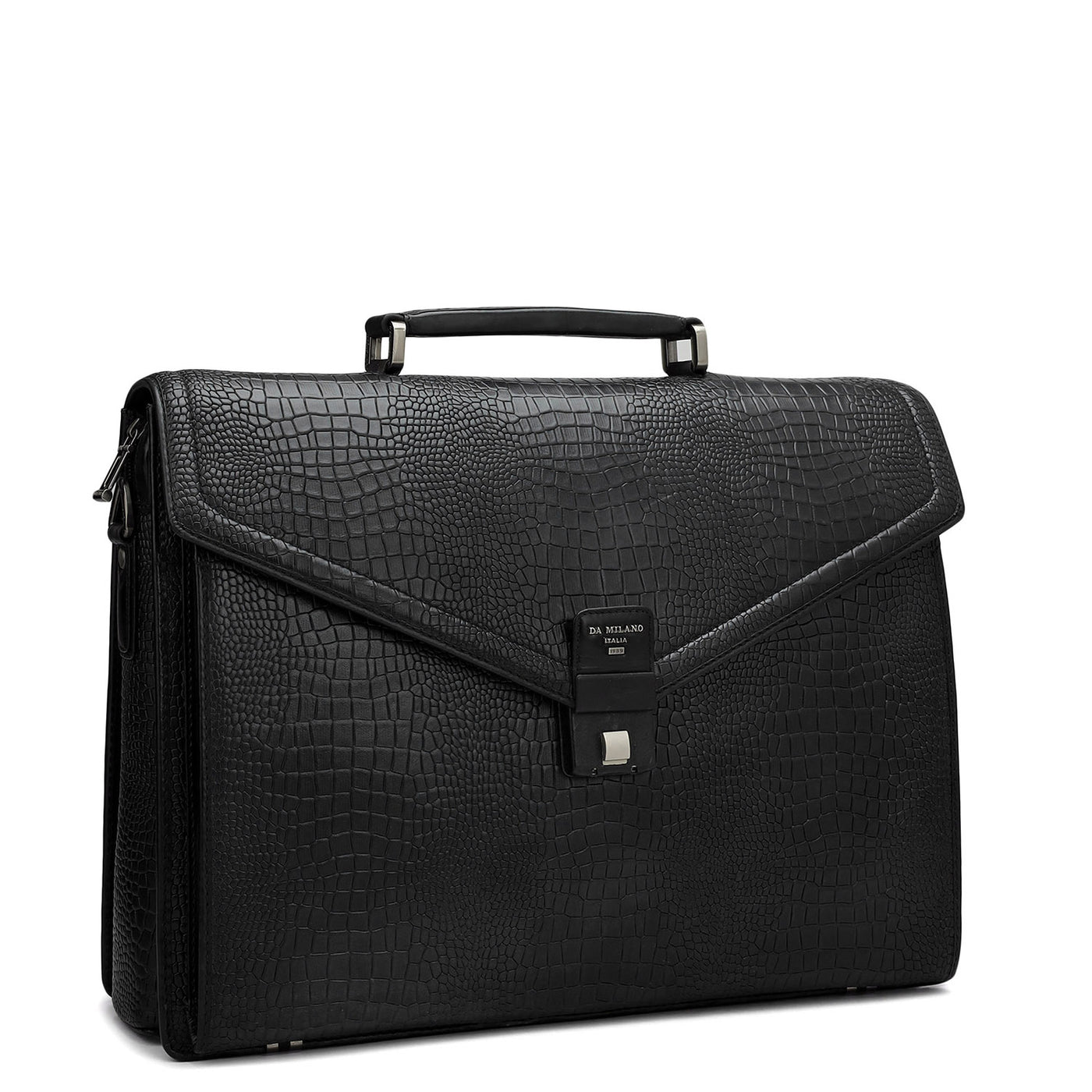 Croco Leather Portfolio - Black