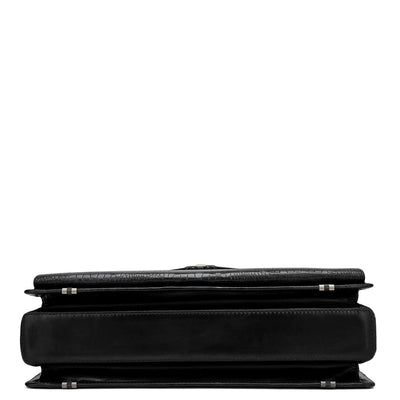 Croco Leather Portfolio - Black