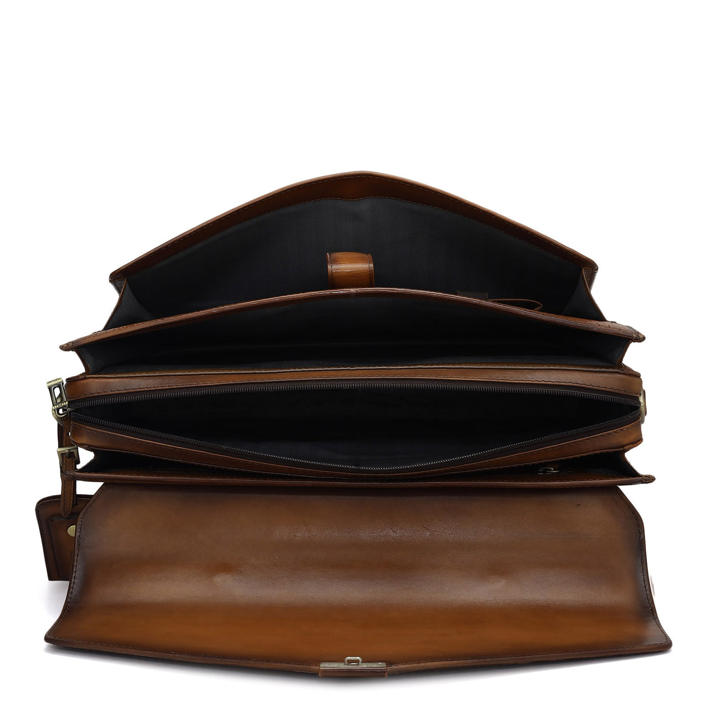 Croco Leather Portfolio - Cognac