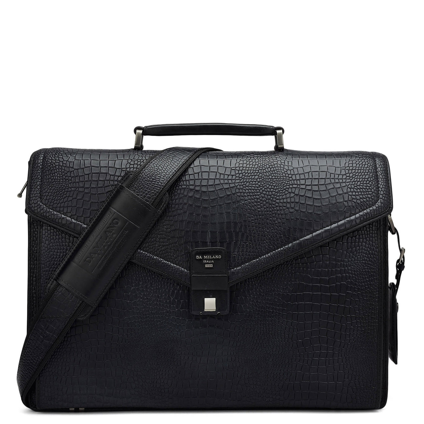 Croco Leather Portfolio - Navy