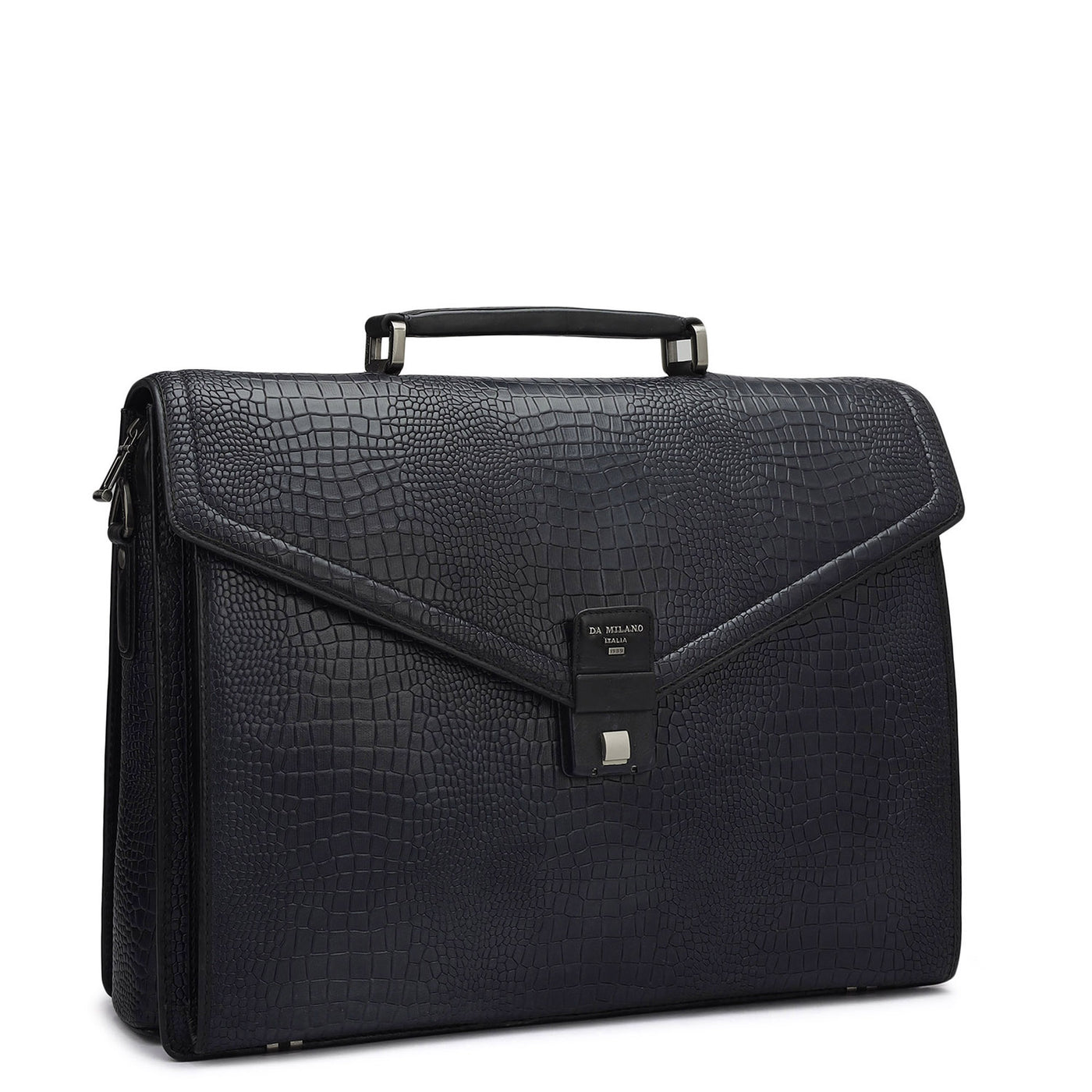 Croco Leather Portfolio - Navy