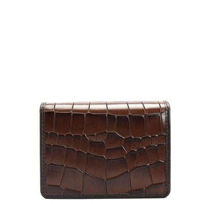 Croco Leather Playing Cards - Brown