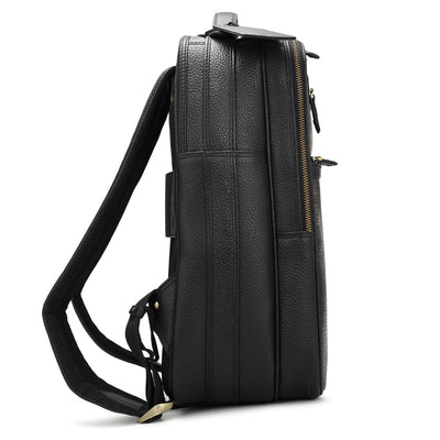 Wax Leather Backpack - Black