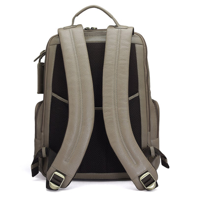 Wax Leather Backpack - Greyish Taupe