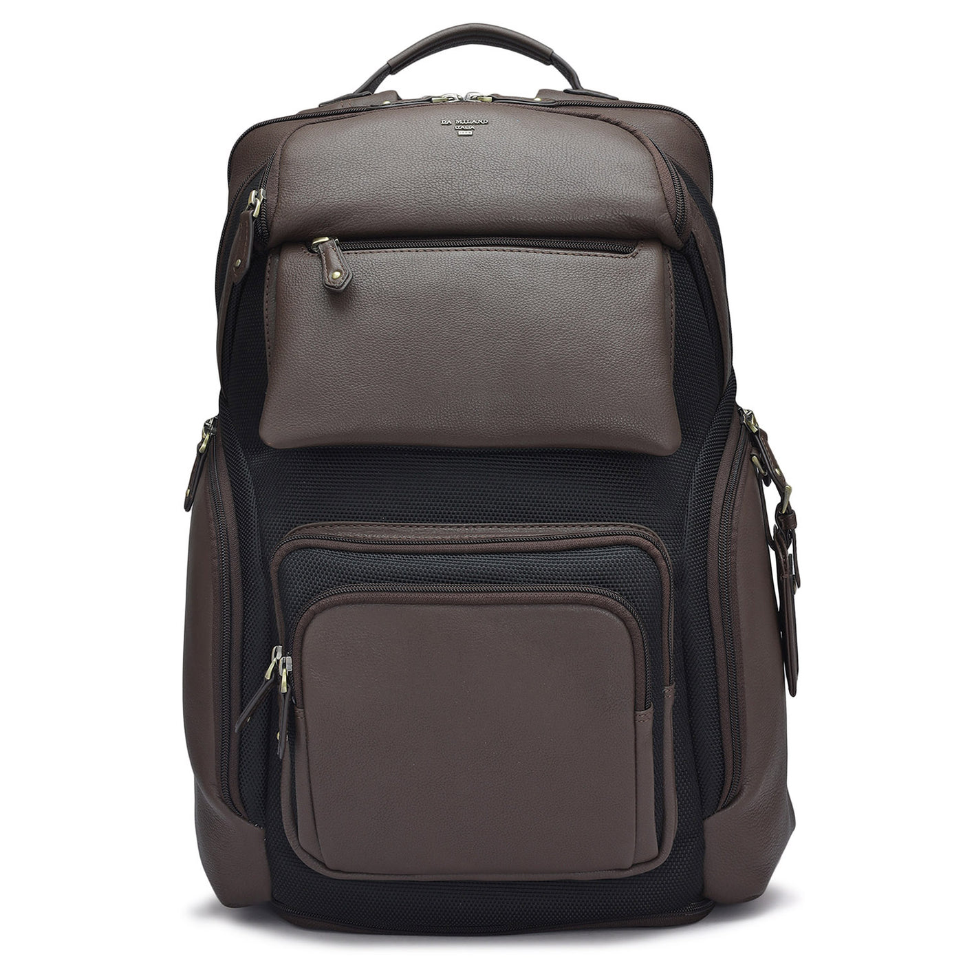 Canvas Wax Leather Backpack - Black & Chocolate