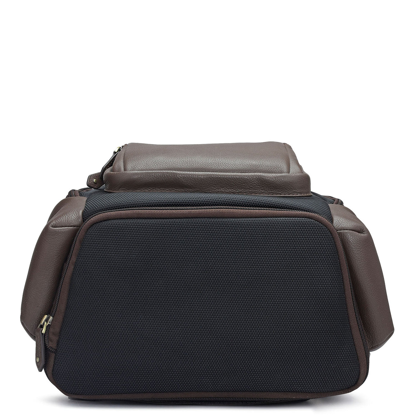 Canvas Wax Leather Backpack - Black & Chocolate