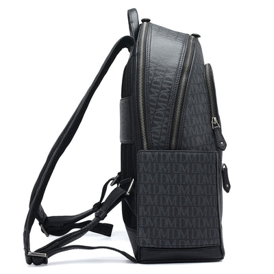 Monogram Franzy Leather Backpack - Black