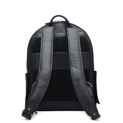 Monogram Franzy Leather Backpack - Black