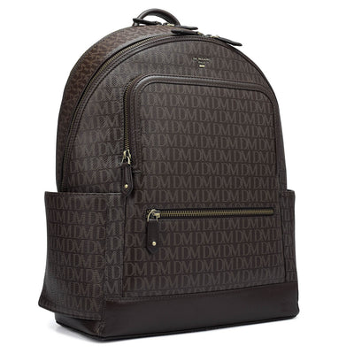 Monogram Franzy Leather Backpack - Chocolate