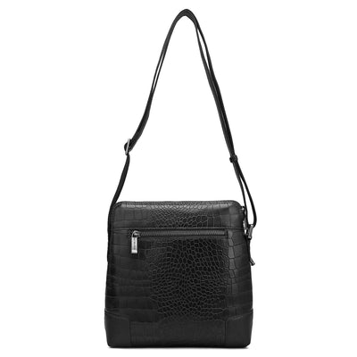 Croco Franzy Leather Men Sling - Black