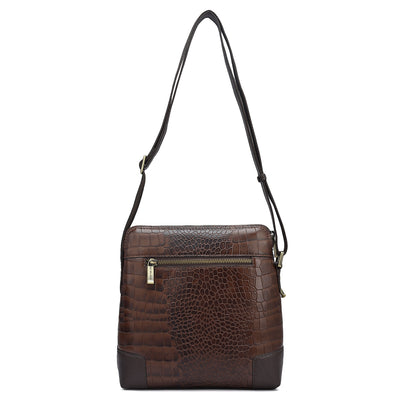 Croco Franzy Leather Men Sling - Brown