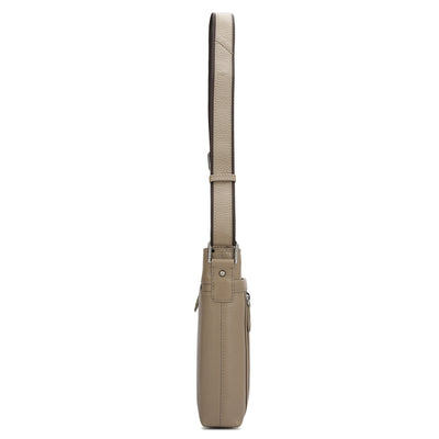 Wax Leather Men Sling - Greyish Taupe