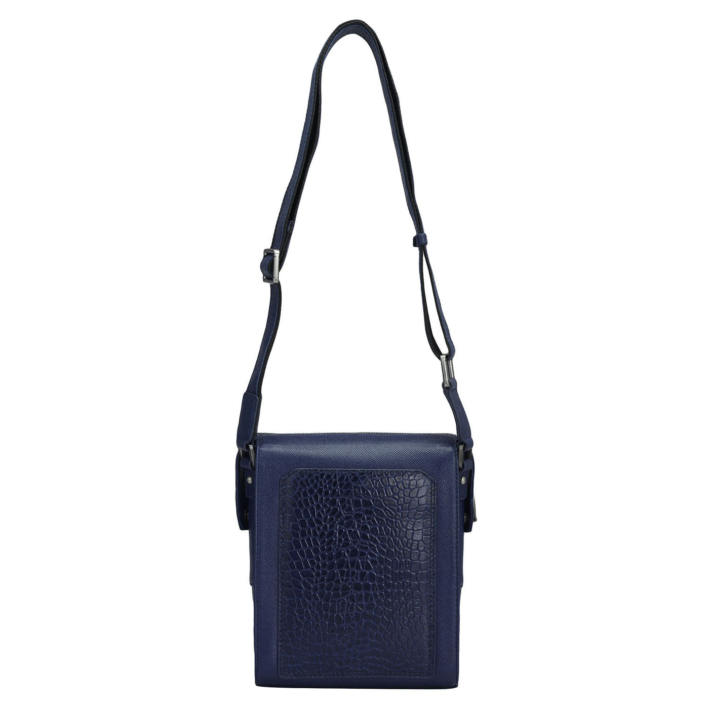 Croco Franzy Leather Mens Sling - Ink Blue