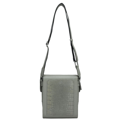 Croco Franzy Leather Mens Sling - Stone Grey