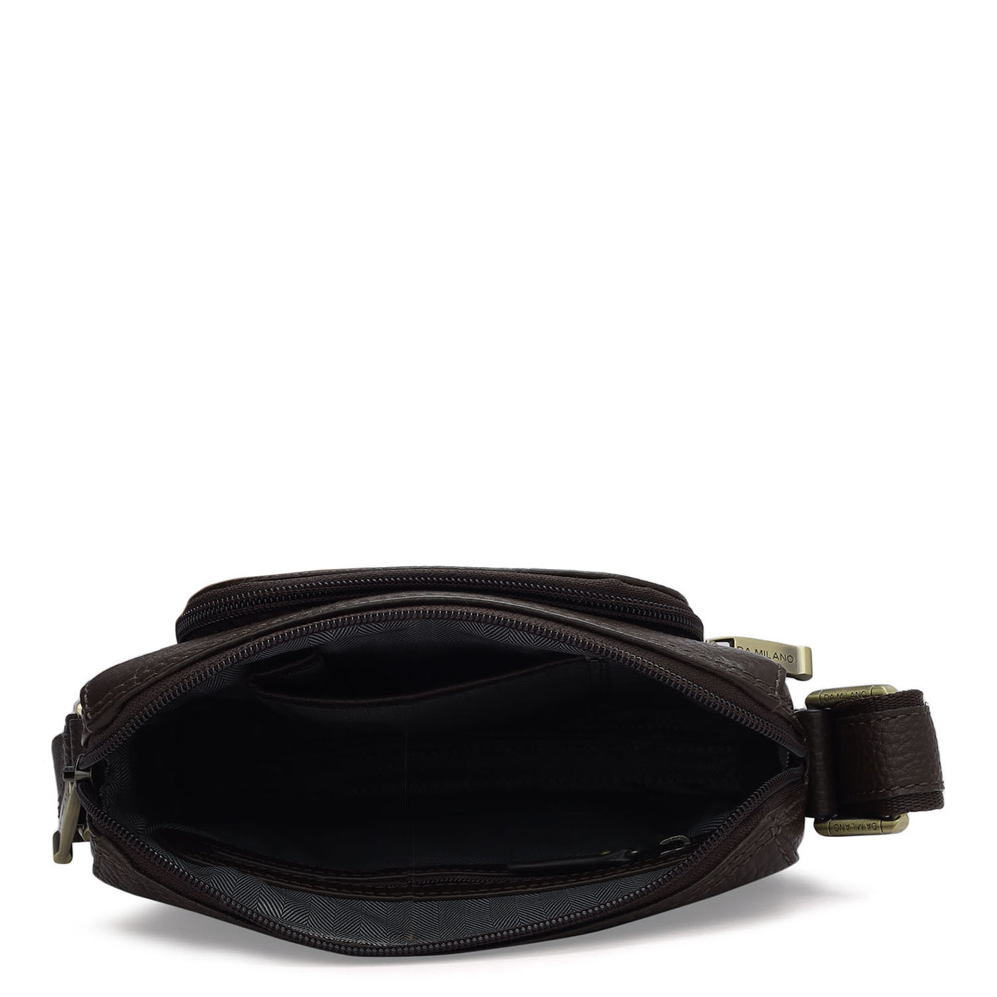 Monogram Wax Leather Men Sling - Chocolate