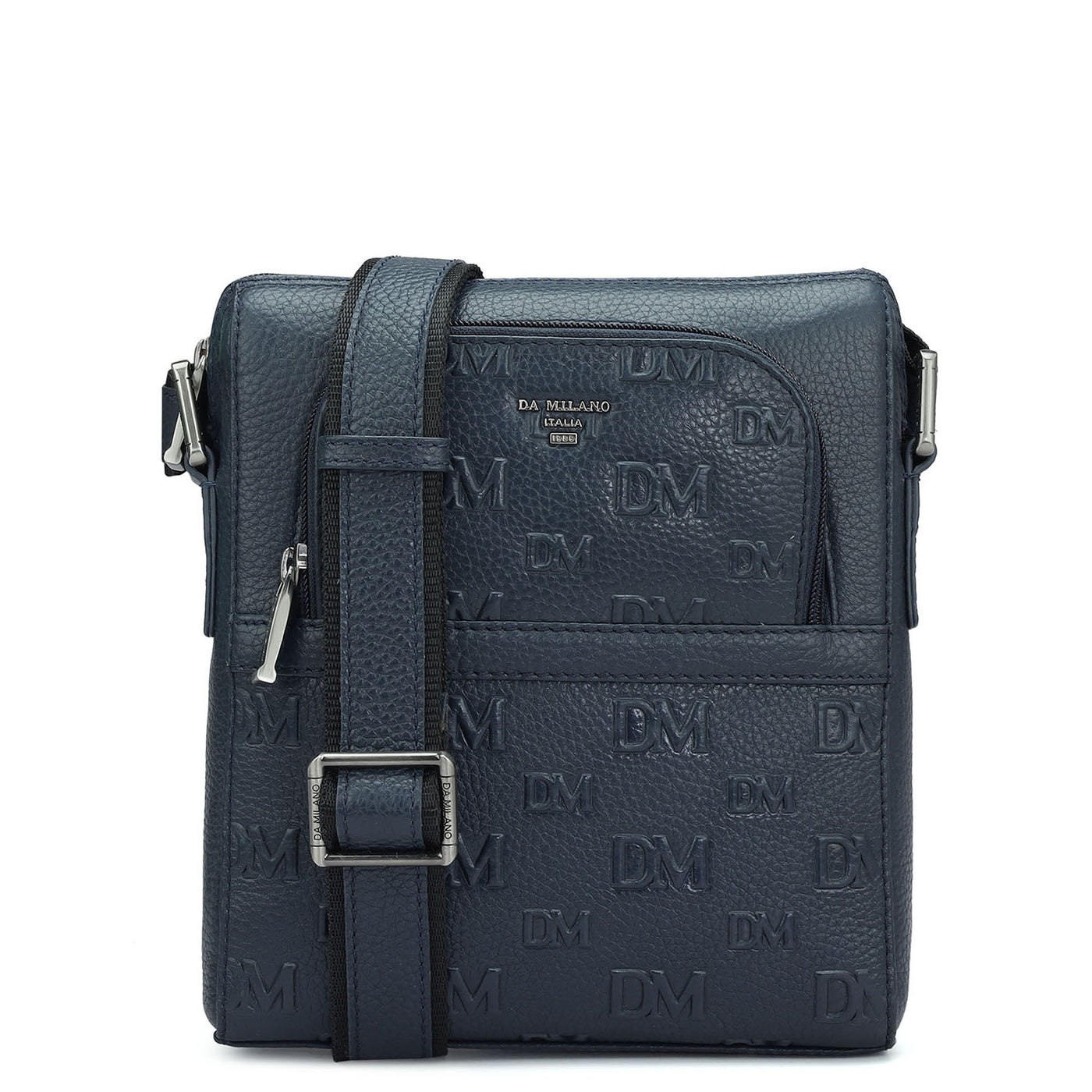 Monogram Wax Leather Mens Sling - Navy