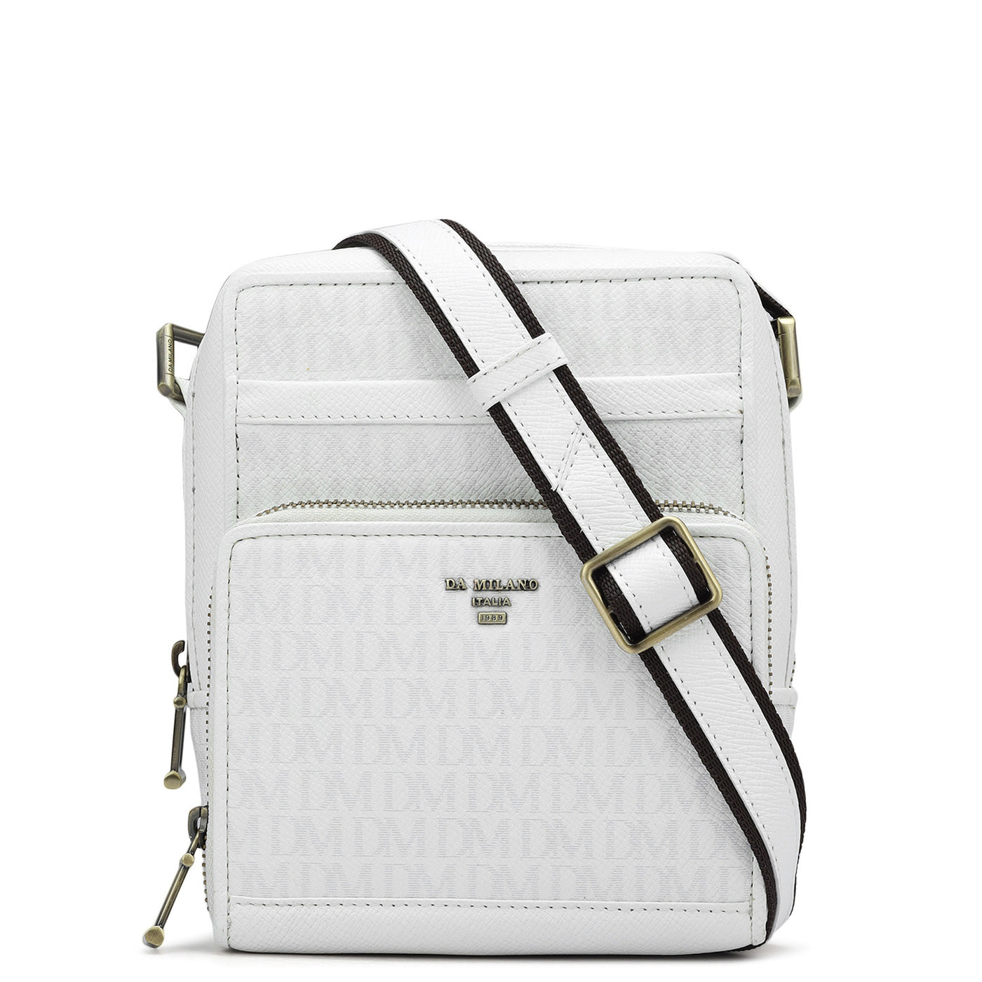 Monogram Leather Men Sling - White