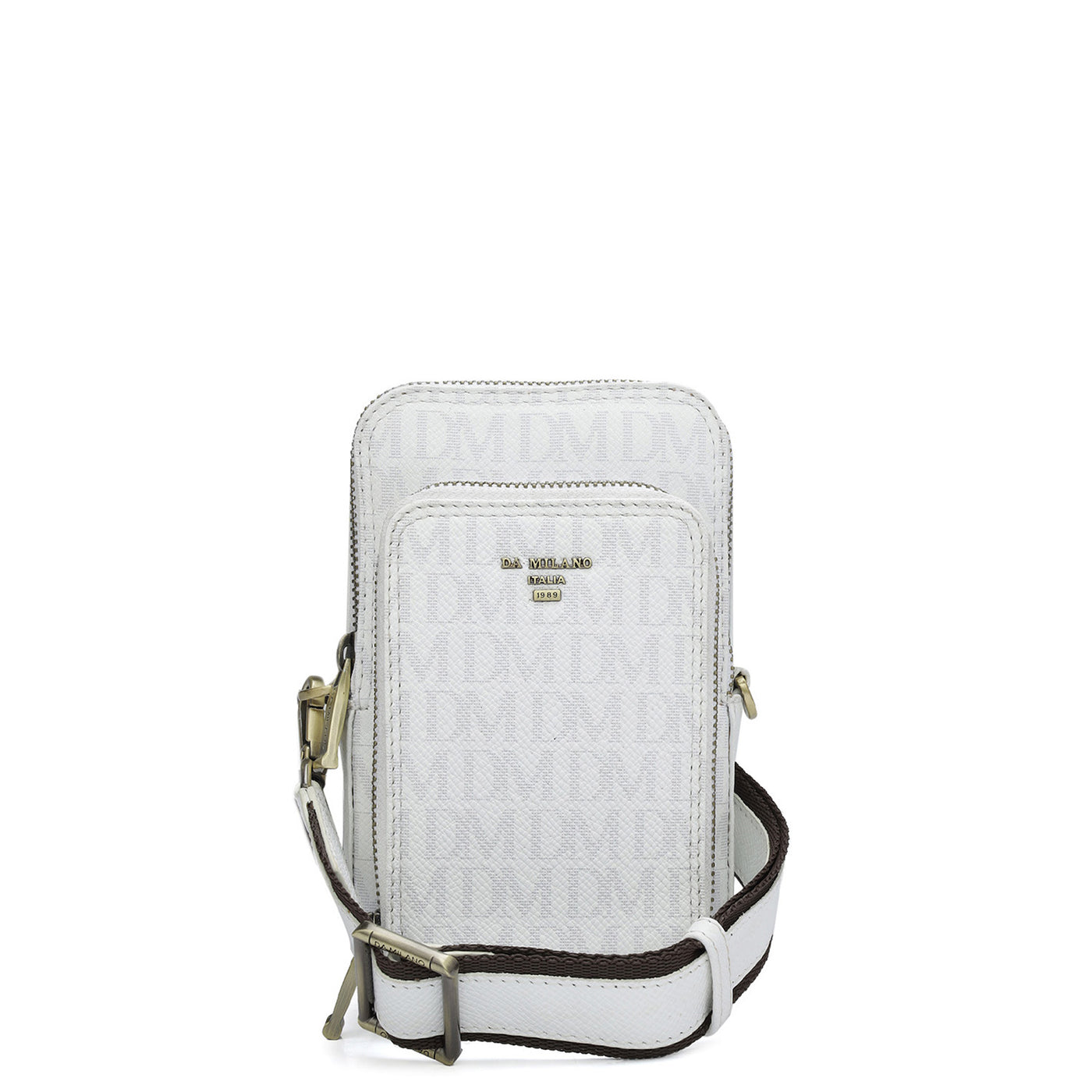 Monogram Leather Men Sling - White