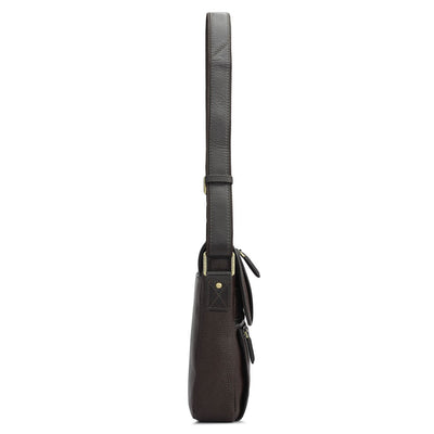 Wax Leather Men Sling - Chocolate