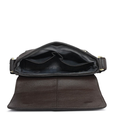 Wax Leather Men Sling - Chocolate