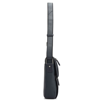 Wax Leather Men Sling - Navy