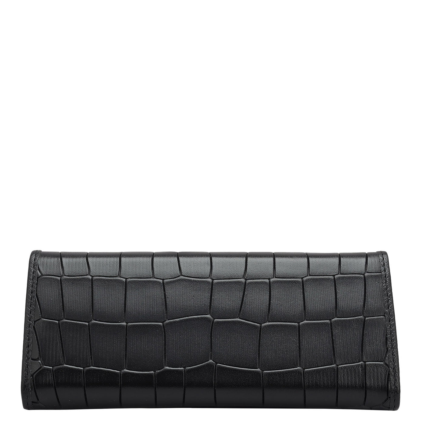 Croco Leather Spectacle Case - Black