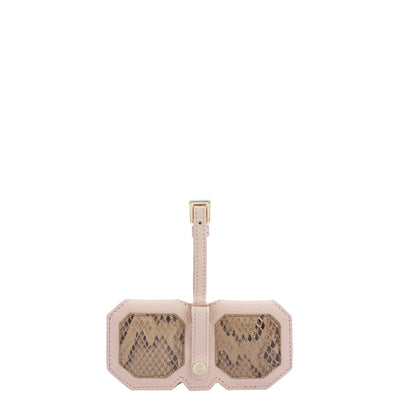 Wax Snake Leather Spectacle Case - Baby Pink