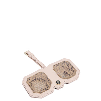 Wax Snake Leather Spectacle Case - Baby Pink