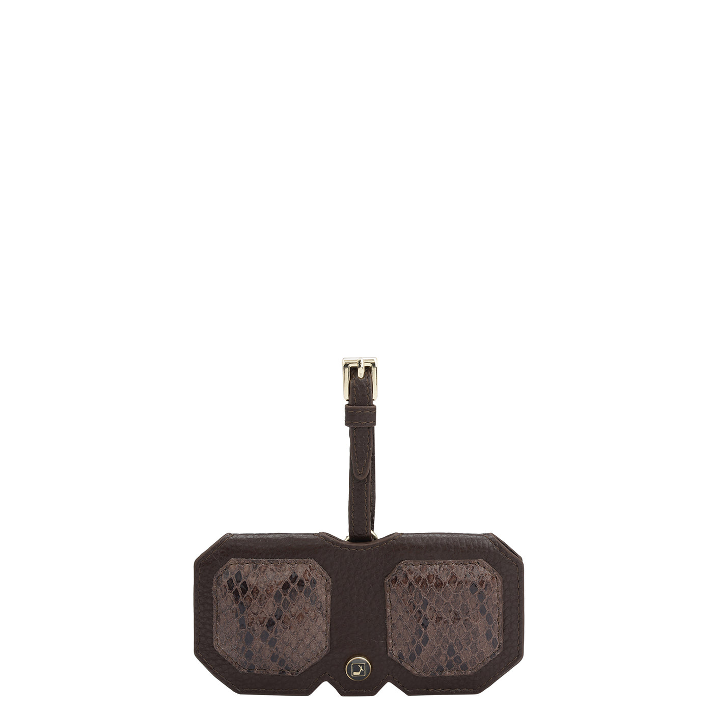 Wax Snake Leather Spectacle Case - Chocolate