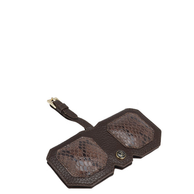 Wax Snake Leather Spectacle Case - Chocolate