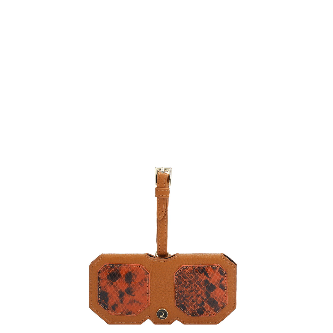 Wax Snake Leather Spectacle Case - Orange