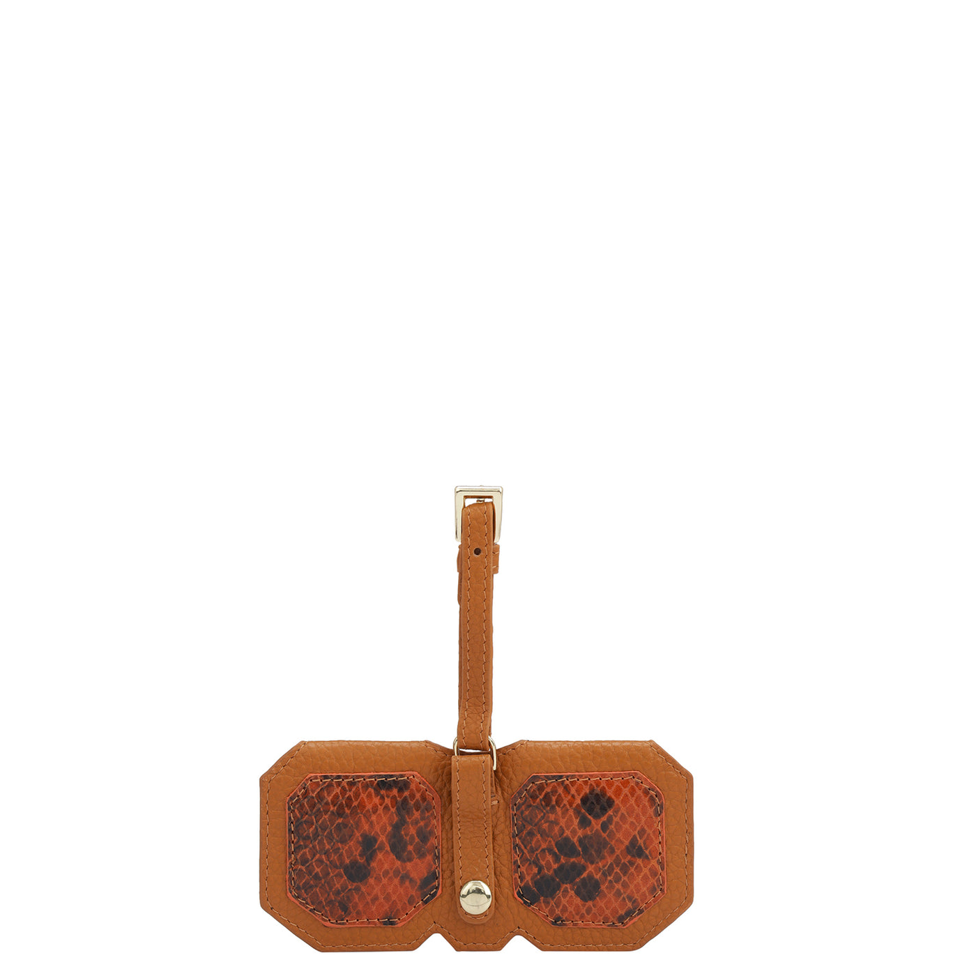 Wax Snake Leather Spectacle Case - Orange